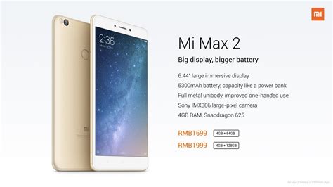 Xiaomi Mi Max 2 specs .